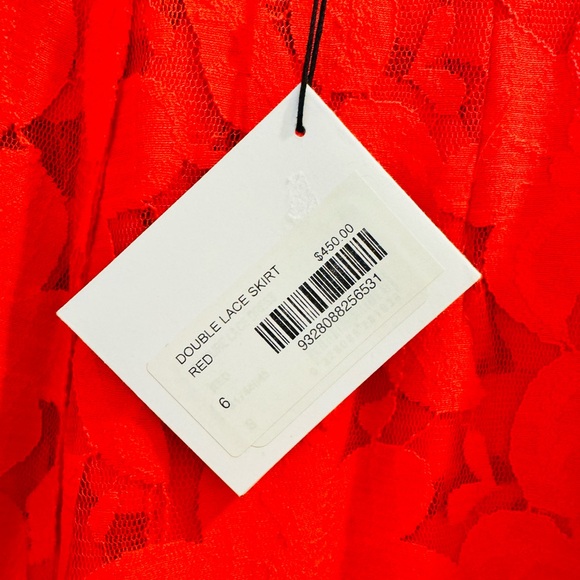 Scanlan Theodore Red Double Lace Skirt - Picture 5 of 5